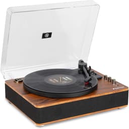 Platenspeler Bluetooth (in/uit) - Fenton RP162D - retro platenspeler met speakers (stereo) en mp3 speler - Donkerbruin — thumbnail 1