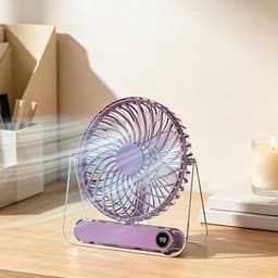 Opvouwbare transparante bureauventilator - 199 Standen - USB - Draagbaar - Reizen, kamperen, strand en vissen — thumbnail 3