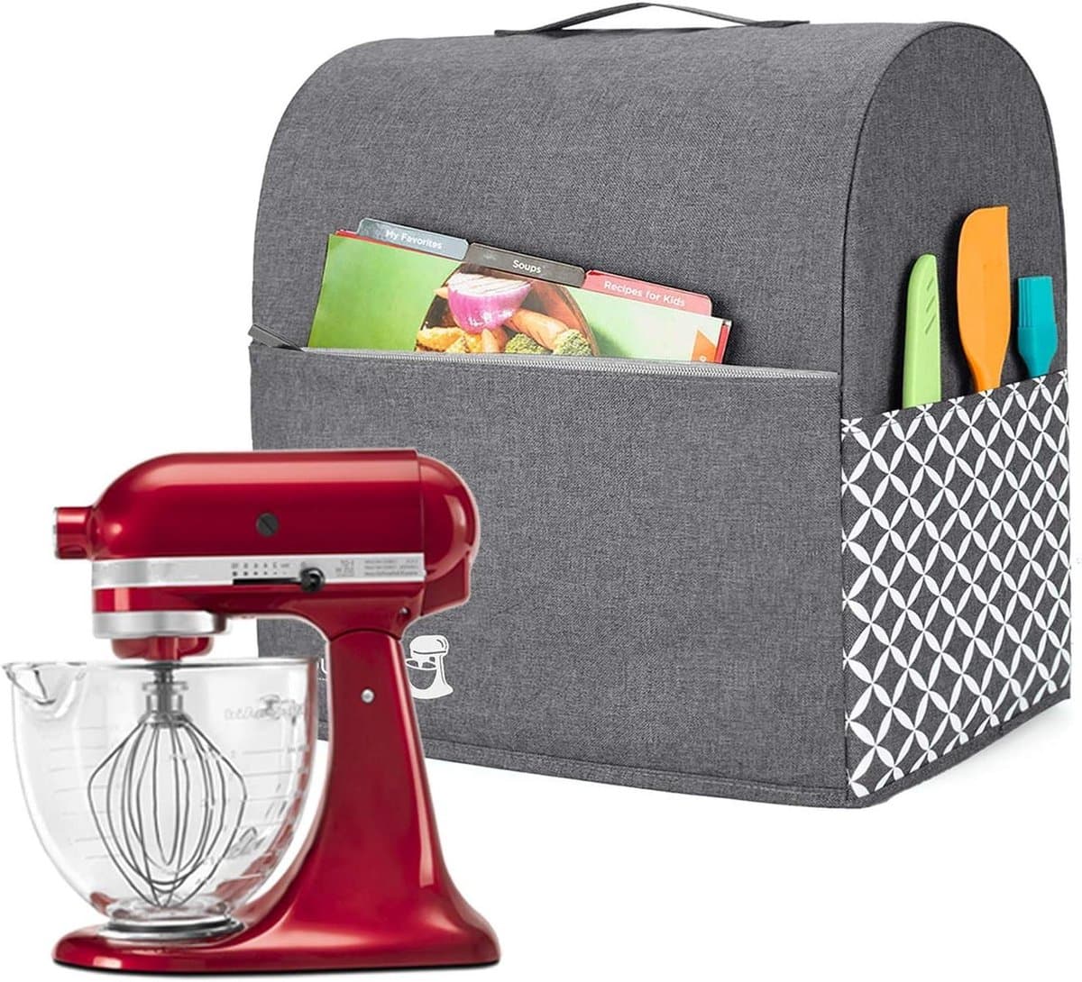 Mixerhoes - Beschermhoes Keukenmachine - Keuken Organisatie - Waterafstotend Nylon - 4.8 Liter - Grijs — afbeelding 1
