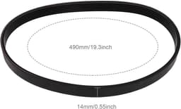 Dailygoods- Aandrijfriem Rubber 14mm Breedte - Gesloten Lus - 490mm Omtrek - Compatibel met Qualcast M2E1032M/M2E1232M - Duurzaam - Slijtvast - Grasmaaierriem — thumbnail 2