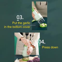 Groente Hakker - Keuken Hulp - Snel Ingrediënten Snijden - Compact Multifunctioneel - 500ml Capaciteit - Zwart Wit — thumbnail 4