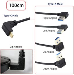 USB-C naar USB 3.0 90 Graden Hoek Verlengkabel voor Mobiel en Harde Schijf — thumbnail 4