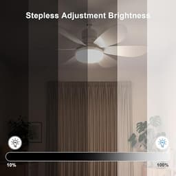Verte Stille Plafondventilator met Verlichting | Lamp en Afstandsbediening - Wit - Woonkamer | Slaapkamer | Keuken — thumbnail 5