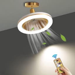 Plafondventilator Met Verlichting - Smart Lamp Met Afstandsbediening – Plafonniere Keuken Lamp Met 3 Ventilatiesnelheden & Dimbare Kleuren - Woonkamerlamp – Plafond Ventilator Lamp Met Hoekinstelling — thumbnail 2