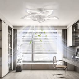 NETTLIFE Plafondventilator met Verlichting - Wit - LED 48W - Stille Plafondlamp met ventilator - Dimbaar 3000K-6500K met afstandsbediening - Timer - 6 standen Ventilator - Slaapkamer plafondlamp - voor woonkamer | Eetkamer — thumbnail 5