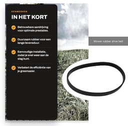 Dailygoods- Aandrijfriem Rubber 14mm Breedte - Gesloten Lus - 490mm Omtrek - Compatibel met Qualcast M2E1032M/M2E1232M - Duurzaam - Slijtvast - Grasmaaierriem — thumbnail 2