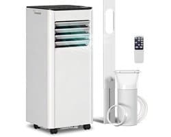 Mobiele Airco 9000 BTU - 4-in-1 Koelen Ontvochtigen Ventileren Slaapmodus - 15-28 m² - 24 Uurs Timer - 30x29x70 cm - Wit