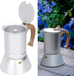 Koffiezetapparaat - Espresso pot - Koffie zetten - Inductie geschikt - 150 ml - Zilver — thumbnail 2