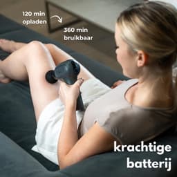 Massagepistool - Spierstimulator Percussie - Herstel na training - Afneembare handgreep - 900 g - Zwart — thumbnail 4