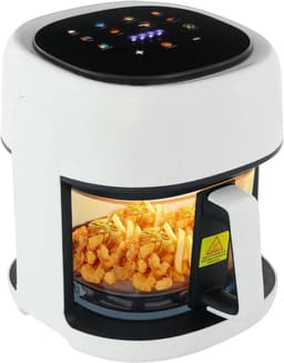 Hete Lucht Frituurpan - Airfryer Zonder Olie - Gezond Bakken - Doorzichtig Mandje - 3.3 Liter - Wit — thumbnail 1