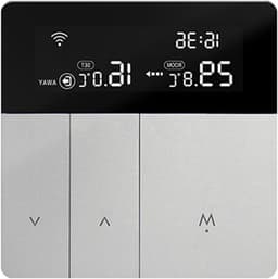 Slimme Thermostaat - Temperatuurregelaar Verwarming Controller - Energie Besparen - LCD Touchscreen - 86 x 86 mm - Zilver — thumbnail 1
