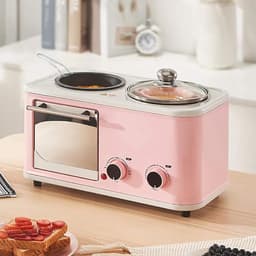 Ontbijtapparaat - Keukenmachine Alles-in-één - Compleet Ontbijt Maken - 4-in-1 Multifunctioneel - 8 Liter Oveninhoud - Roze — thumbnail 2