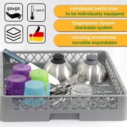 Universele Bestekmand 50x50 cm - Fijnmazige Utensiliënmand voor Vaatwasser en Horeca — thumbnail 3