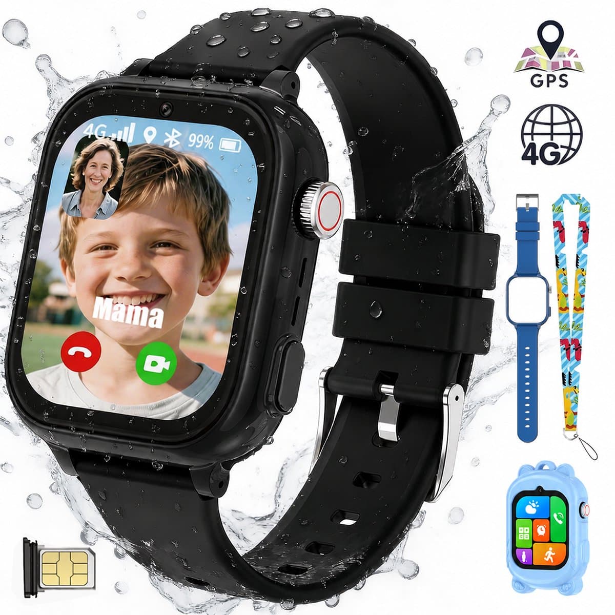 Vashoy T53-Kinderhorloge-Nieuwe smartwatches voor kinderen met GPS-videogesprek-SOS-Leermodus-App om te downloaden-Cadeaus voor kinderen van 5 tot 16 jaar — afbeelding 1