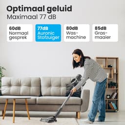 Auronic Steelstofzuiger Draadloos 220W - Draadloze Stofzuiger - HEPA Filter - Zelfstaand - Extra Accu - Op Accu - Zonder Zak - Kruimeldief - Vacuum Cleaner - Grijs — thumbnail 4