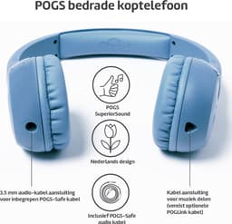 POGS - The Elephant 2 - Bedrade on-ear kinder koptelefoon - Veilige volumebegrenzing - Duurzaam - rBlauw — thumbnail 4
