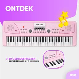 Speelgoed piano kinderen - MAX KD49P kinder piano met 49 toetsen - Ingebouwde ritmes en microfoon - Roze — thumbnail 2
