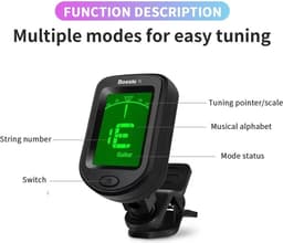 Boeste® Digitale Gitaartuner met LCD Display - 360° Draaibaar & Clip-On - Professionele Stemapparaat voor Akoestische & Elektrische Gitaar — thumbnail 2
