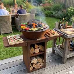 ASH - Phoenix - XXL - Cortenstaal - Plancha barbecue met grillring - Buitenkoken - Plancha BBQ - Plancha Bakken - Roest- Grillring - Extra groot — thumbnail 5