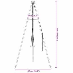 vidaXL - Kampvuur - tripod - Zwart - 92 - x - 92 - x - 191,5 - cm - Staal — thumbnail 1