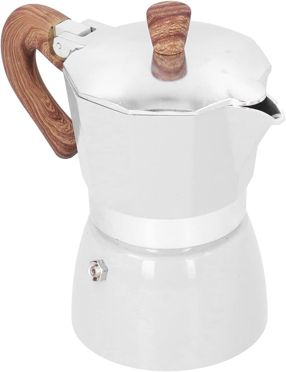 Espressomachine voor 3 kopjes, aluminium koffiezetapparaat met draagbare handgreep, geschikt voor camping en kantoor. — afbeelding 1