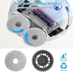 PromoHome 4 dweildoeken met 2 reservehouders, Geschikt voor Dreame L10S Pro Ultra Heat / L10S Ultra Gen 2 / L20 Ultra accessoires, L40 Ultra / X40 Ultra / X40 Master Ultra — thumbnail 5