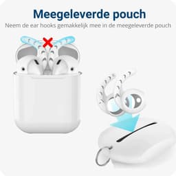 Sport Siliconen Earhooks Geschikt voor Apple AirPods (1 & 2) - Siliconen Oorhaken - Geschikt voor o.a. Hardlopen, Fietsen, Sportschool - Wit (3-Pack) — thumbnail 4