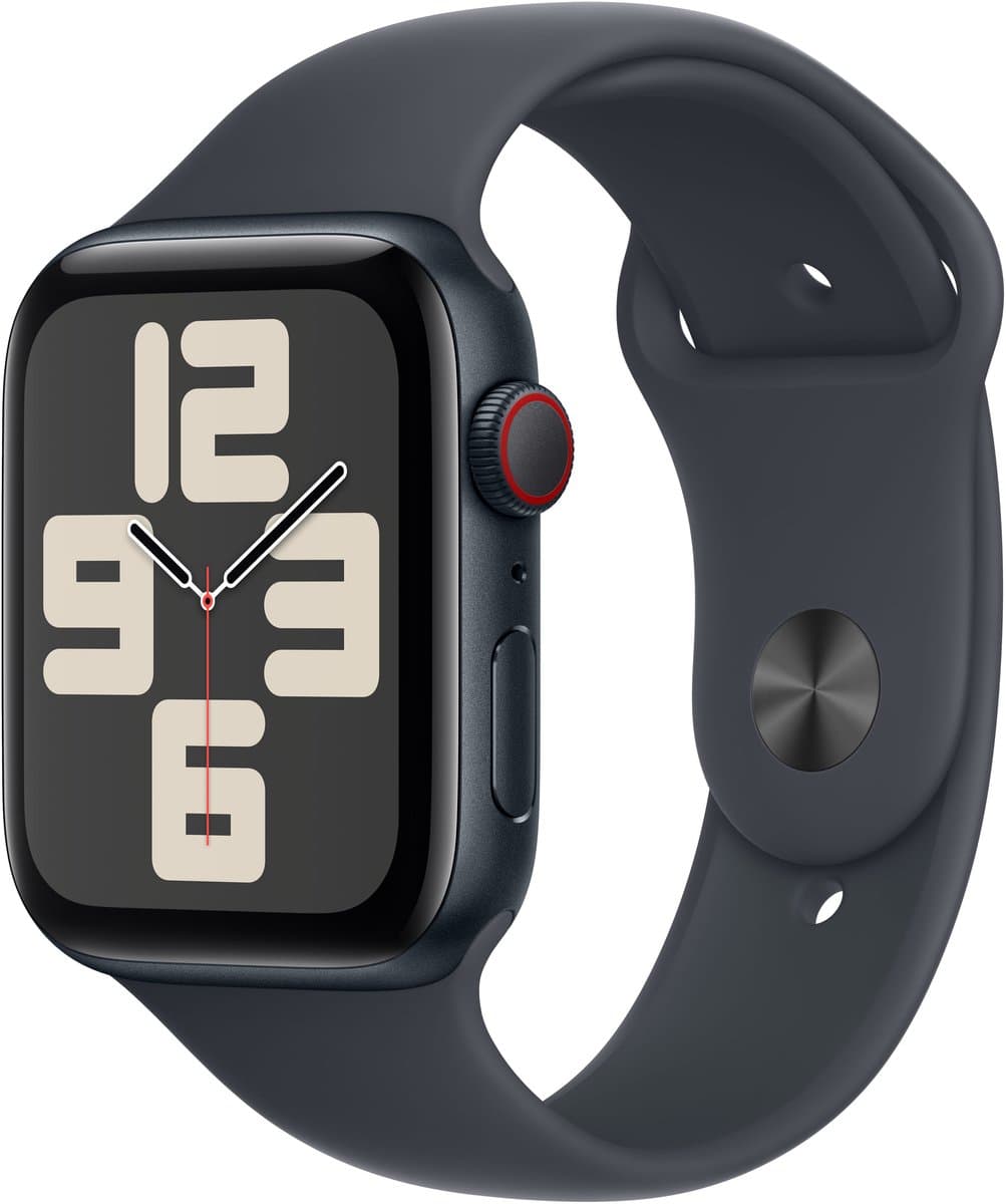 Apple Watch SE 2024 - Smartwatch - GPS + Cellular - 44mm - Midnight Aluminium Case - Midnight Sport Band - M/L — afbeelding 1
