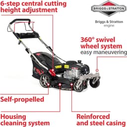 Benzine Grasmaaier met Briggs & Stratton Motor 125cc - 42 cm Maaibreedte en Opvangbak — thumbnail 2