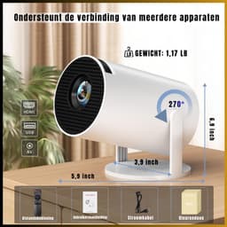 RONN® Draagbare beamer - Beamer - Projector - Mini Beamer - Wit - 10cm x 10cm x 16cm — thumbnail 2