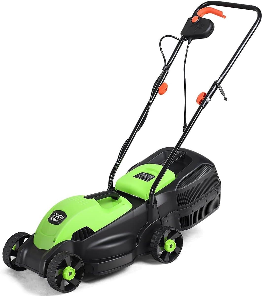 Elektrische Grasmaaier - Grasmaaier met Kabel - Gazon Onderhoud - 3 Maaihoogtes - 32cm Snijbreedte - Groen — afbeelding 1