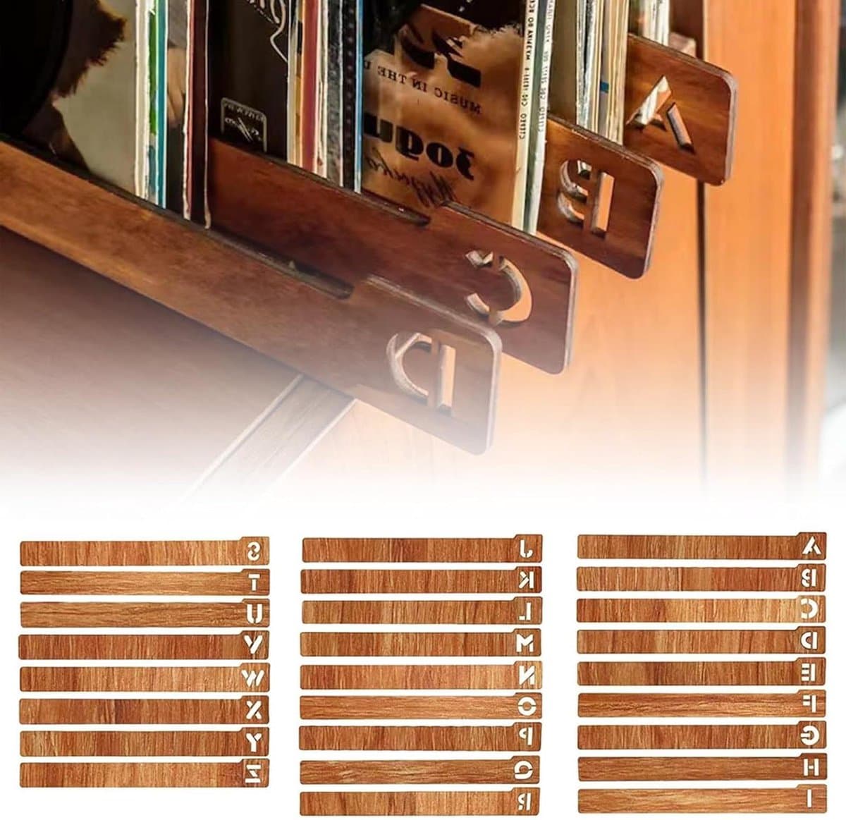 Vinyl Platen Houder en Display Stand - Opbergrek voor LP's en Brochures — afbeelding 1