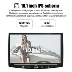 ESSGOO 1DIN Autoradio auto met 10,1 Inch 360° draaibaar scherm - DAB+ autoradio geschikt voor CarPlay en Android auto - Android 15 4 + 64 GB - Bluetooth FM RDS - multimediaspeler - 12LED-achteruitrijcamera - microfoon — thumbnail 3
