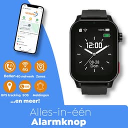 Weewise WS81 - GPS-horloge voor senioren - Valdetectie - SOS knop - GPS Tracker - GPS Horloge Ouderen - Alarm Horloge - SOS Horloge - Valdetectie - Alzheimer - Dementie - Alarmknop - Videobellen - Inclusief Simkaart & App — thumbnail 4