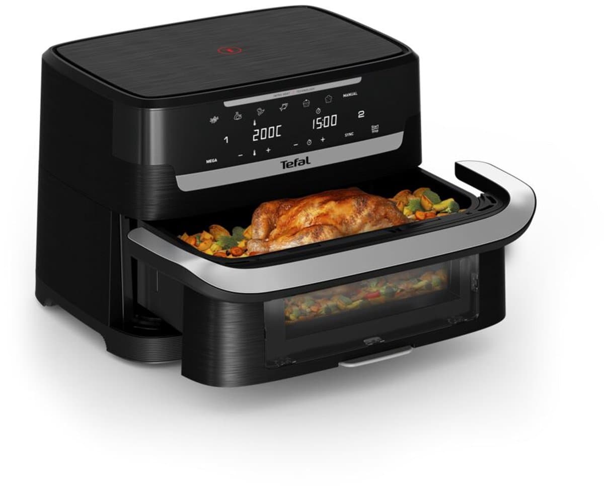 Tefal Ever Fry Dual Flex EY9288 - Dubbele Airfryer XXL 9L - Infraroodtechnologie - FlexCook GiantZone - 7 Programma's - Voor 8 Personen — afbeelding 1