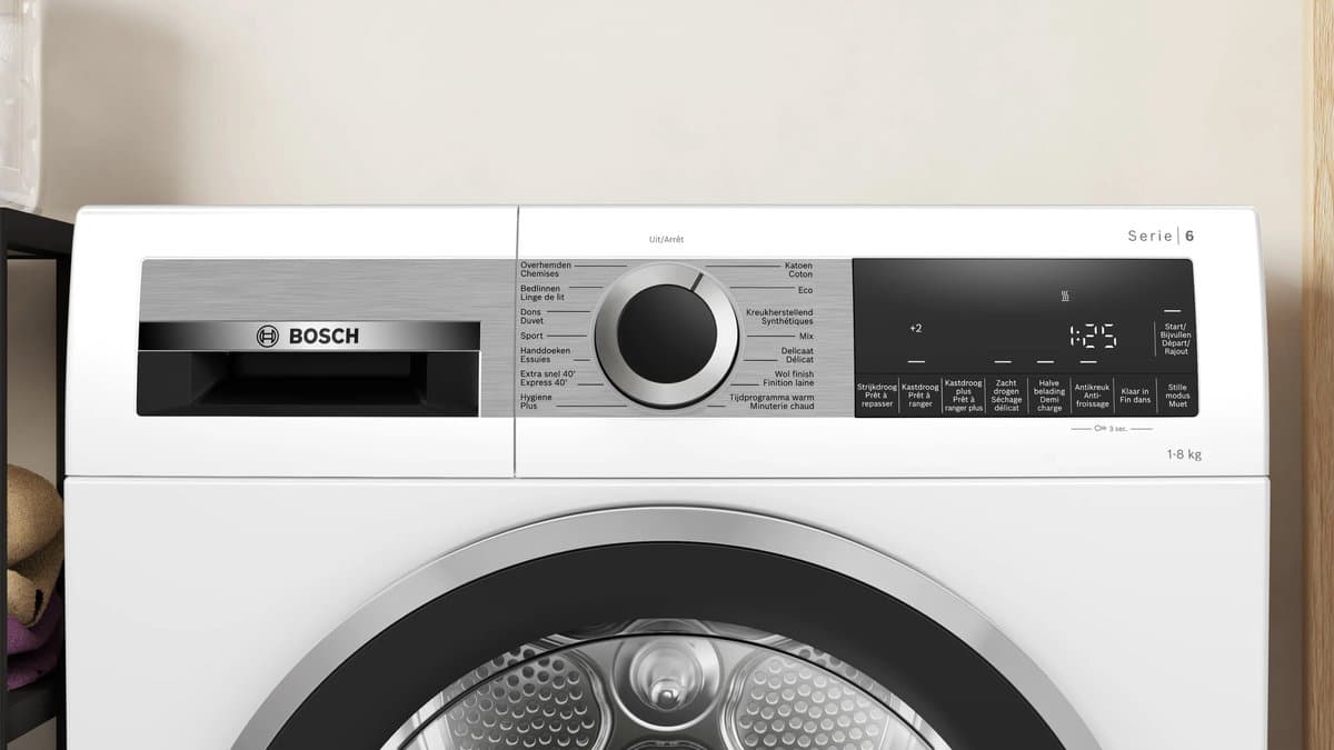 Bosch WQG233DLFG Serie 6 Warmtepompdroger – 8 kg– SelfCleaning Condenser – Stil & Zuinig — afbeelding 1