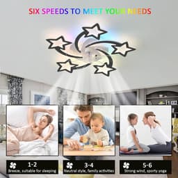 RGB Plafondventilator met Dimbare LED Verlichting en Afstandsbediening — thumbnail 2