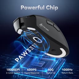 ATTACK SHARK R1 - Superlight Gamingmuis - 59g Ultralicht - PixArt PAW3311 Sensor - BT & 2.4G Draadloos & Bedraad - 6 Instelbare DPI Tot 18000 - 65 uur Batterij - Zwart — thumbnail 3