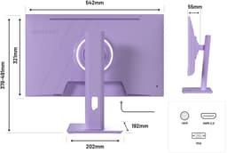 JAPANNEXT Gaming Monitor 23.8" IPS Full HD (1920x1080) 120Hz 0.5ms Pastel Paars | JN-IPS238G120F-HSP-PP — thumbnail 5