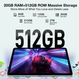 DOOGEE T40 Tablet 11"2,5K 20 GB RAM + 512 GB ROM Android 14 met Helio G99 Batterij 8580 mAh 16 MP + 8 MP,Grijs — thumbnail 3