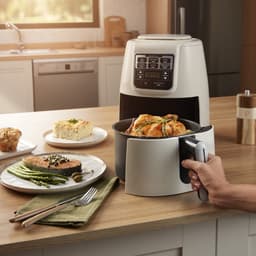 Karaca Air Cook XL 2-in-1 Airfryer 4L – 1550W – Heteluchtfriteuse – Starlight – Gezond Frituren — thumbnail 2