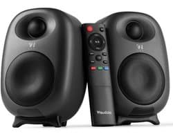 Stereo set - Audizio RS60 HiFi speakers - Boekenplank speakers - Bluetooth - Donkergrijs - 120W