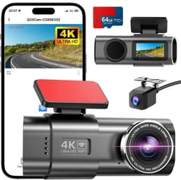 SNJY® Dashcam voor Auto - Auto Camera - Dashcam Voor en Achter - 4K - Zwart - 64 GB — thumbnail 1