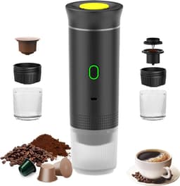 Draagbaar Koffiezetapparaat - 3-in-1 Espressomachine voor Capsules en Gemalen Koffie - Compact en Snel Verwarmd voor Thuis en Op Reis — thumbnail 1