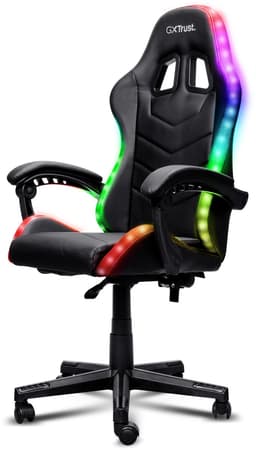 Trust GXT 704 Roniq - Comfortabele Gamestoel - RGB Verlichting - Verstelbare Rugleuning - Tot 110 kg - Zwart — thumbnail 1