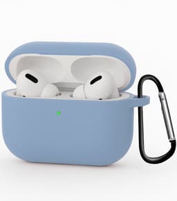 Hoesje - Geschikt voor Apple Airpods Pro 3 - met Clip - Siliconen Hoes - Silicone Case Cover - Lichtblauw — thumbnail 1
