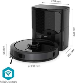 Nedis SmartLife Robotstofzuiger – Laser Navigatie – Mapping – Dweilfunctie – 240 min – WiFi App – 0,6L – Zwart — thumbnail 2