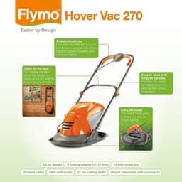 RFWR® Elektrische Hover Grasmaaier - 1400W, 27 cm Maaibreedte, 15L Grasbak — thumbnail 2