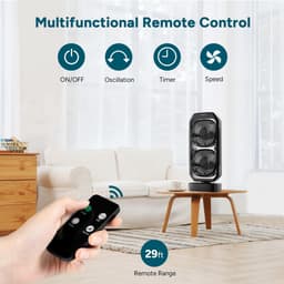 RFWR® Torenventilator met Oplaadbare Batterij - Stil en Efficiënt voor Thuis en Kantoor — thumbnail 2