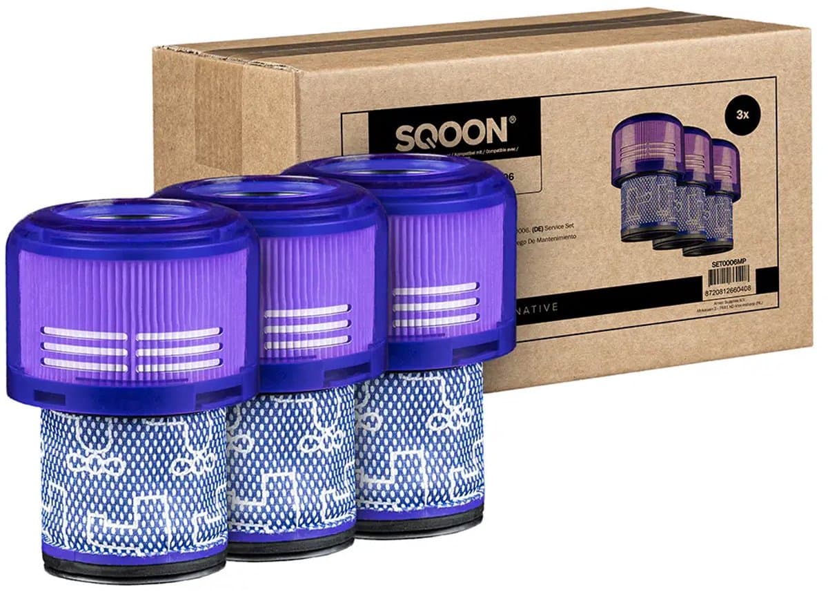 SQOON® Filterset geschikt voor Dyson V11 & V15 stofzuigers - Voordeelset van 3 stuks -Gelijk aan model: 970013-02 - Ideaal voor optimale filtratie en behoud van zuigkracht — afbeelding 1